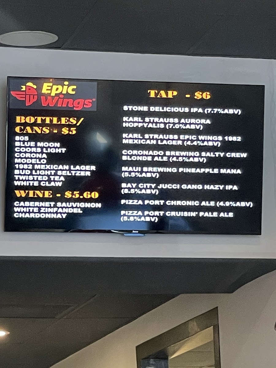 Epic Wings Menu - Image 2